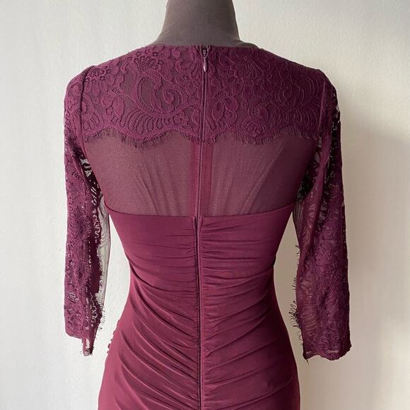 INC sz 0 bodycon sheer lace sheath knee length dress - Picture 6 of 8